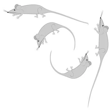 Rats and mice as design elements - stylized animals, fairy tales, children il Illustrazione stock