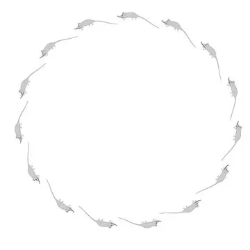 Rats and mice as design elements - stylized animals, fairy tales, children il Illustrazione stock