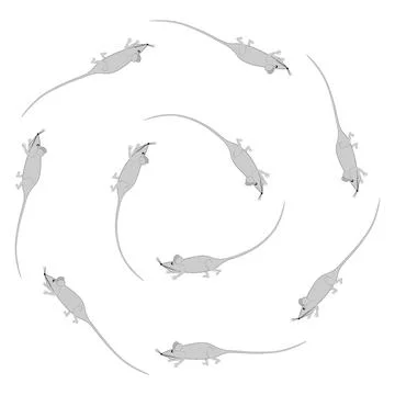 Rats and mice as design elements - stylized animals, fairy tales, children il Illustrazione stock