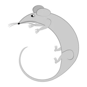 Rats and mice as design elements - stylized animals, fairy tales, children il Stock Illustration