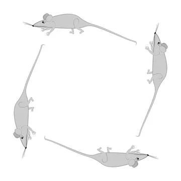 Rats and mice as design elements - stylized animals, fairy tales, children il Stock Illustration