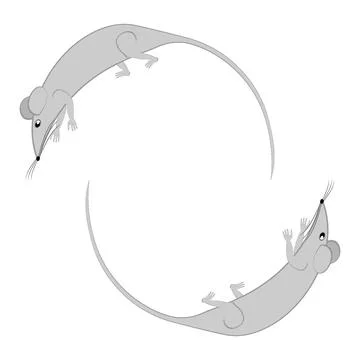 Rats and mice as design elements - stylized animals, fairy tales, children il Illustrazione stock