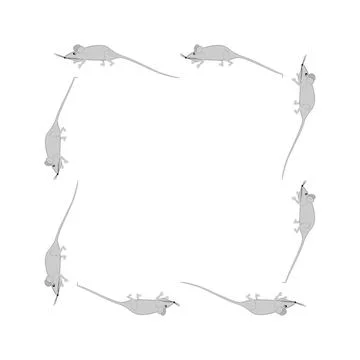 Rats and mice as design elements - stylized animals, fairy tales, children il Stock Illustration