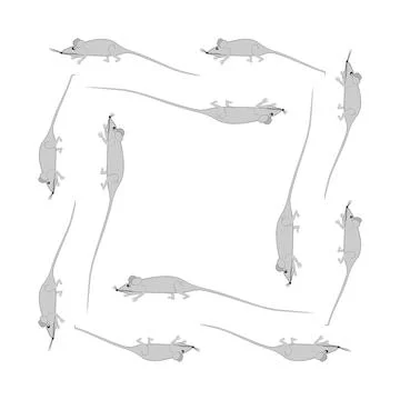 Rats and mice as design elements - stylized animals, fairy tales, children il Illustrazione stock