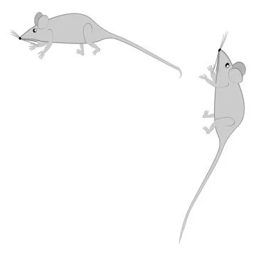 Rats and mice as design elements - stylized animals, fairy tales, children il Illustrazione stock
