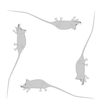 Rats and mice as design elements - stylized animals, fairy tales, children il Illustrazione stock