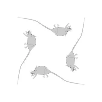 Rats and mice as design elements - stylized animals, fairy tales, children il Stock Illustration
