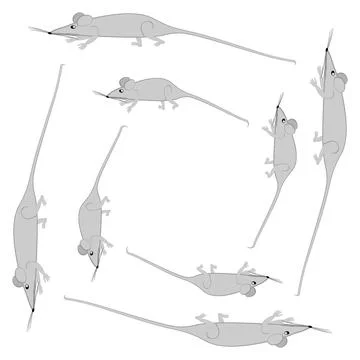 Rats and mice as design elements - stylized animals, fairy tales, children il Stock Illustration