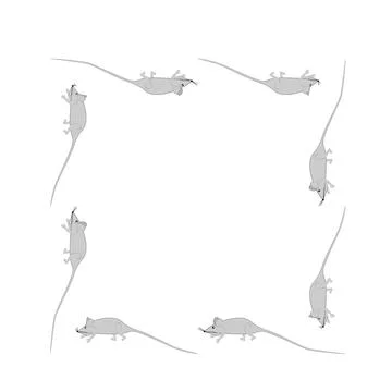Rats and mice as design elements - stylized animals, fairy tales, children il Illustrazione stock