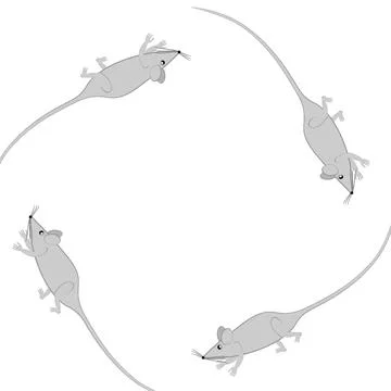 Rats and mice as design elements - stylized animals, fairy tales, children il Illustrazione stock