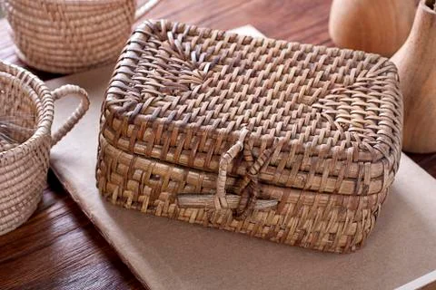 Rattan box Stock Photos