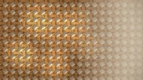 Rattan Cane Webbing Pattern with Dappled Sunlight Shadows Seamless Loop 库存影片 348022094