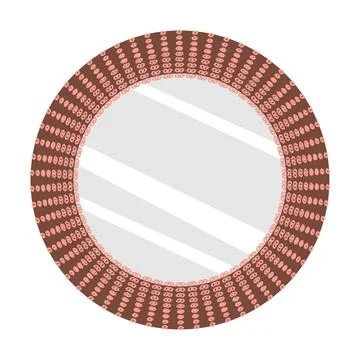 Rattan framed mirror cartoon vector isolated hand drawing Illustrazione stock