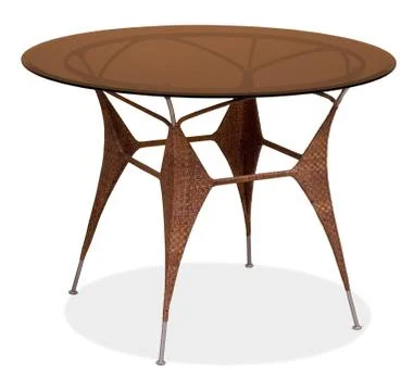 Rattan round table with a table-top Stock Photos