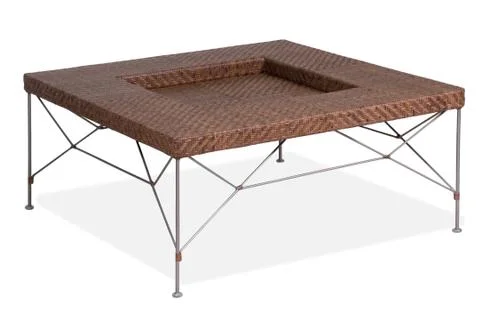 Rattan square table Stock Photos