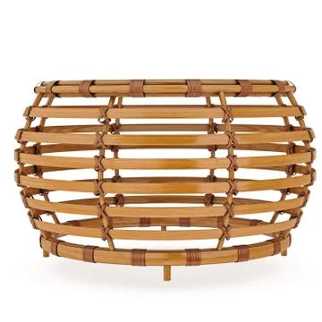 Rattan table, side view. 3D graphic Stock Illustration