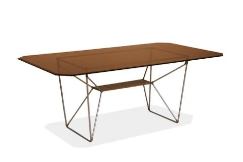 Rattan table with a table-top Stock Photos