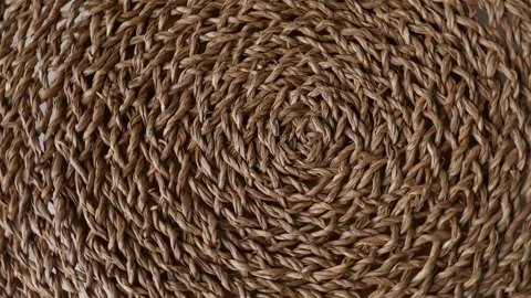 Rattan weave, Wicker straw background. Stock Footage 314362735