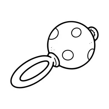 Rattle, doodle vector children illustration of cute toy isolated on white 스톡 일러스트
