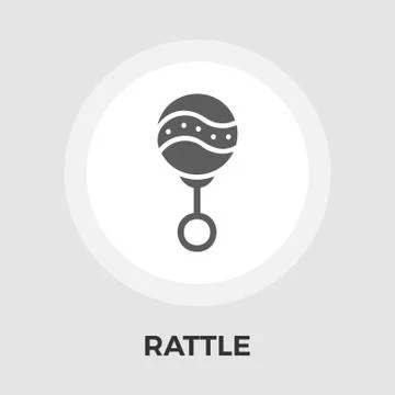 Rattle Flat Icon Stock Illustration