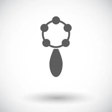 Rattle flat icon Stock Illustration