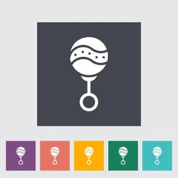 Rattle flat icon Stock Illustration