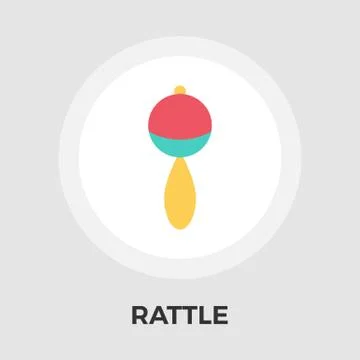 Rattle Flat Icon Stock Illustration