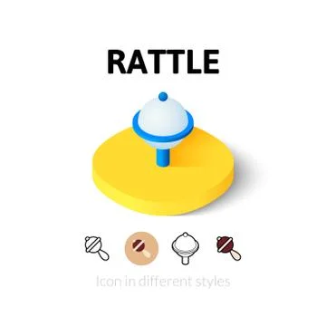 Rattle icon in different style 스톡 일러스트