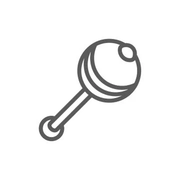 Rattle, maraca line icon. Stock Illustration