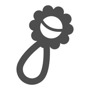 Rattle solid icon, kid toys concept, baby rattle toy sign on white background Stock Illustration