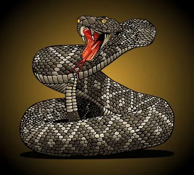 Rattlesnake is gaping vector template Stock Illustration