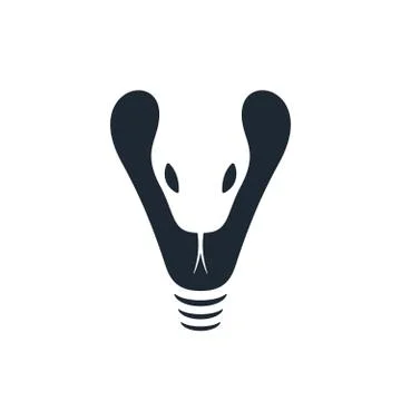 Rattlesnake head, negative space, vector logo Illustrazione stock