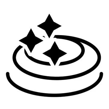 Rattling on the water solid icon. Water with stars vector illustration isolated Stock Illustration