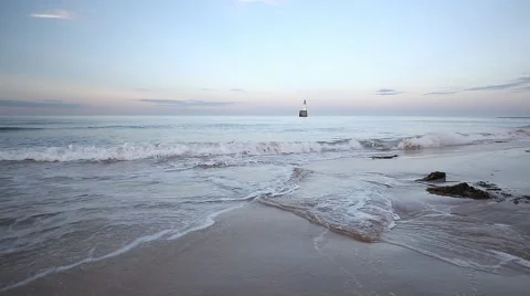 Rattray Head Lighthouse and beach just before Sunset Stock Footage 51841434