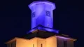 Ratusha or Town Hall in nighttime in Ivano-Frankivsk city, Ukraine HD Footage