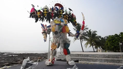 Ravan Made From Plastic Waste Video stock 121205322