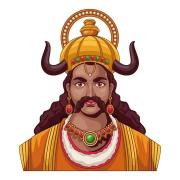 Ravana king of demons Illustrazione stock