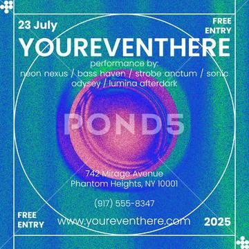 Rave Party Instagram Post PSD 템플릿