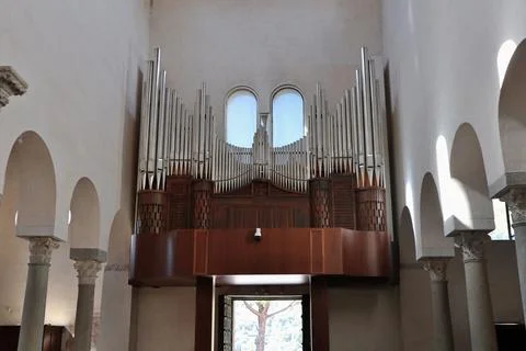 Ravello - Organo a canne nel Duomo di Santa Maria Assunta Stock Photos