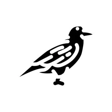 Raven bird glyph icon vector illustration Stock Illustration