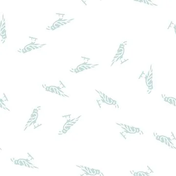 Raven bird glyph seamless pattern 스톡 일러스트