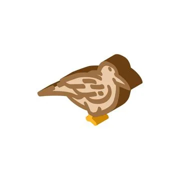 Raven bird isometric icon vector illustration Stock Illustration