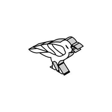 Raven bird isometric icon vector illustration Stock Illustration