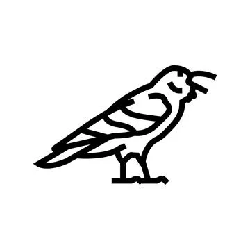 Raven bird line icon vector illustration Stock Illustration