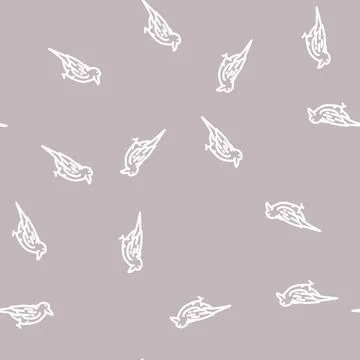 Raven bird line vector seamless pattern 库存插图