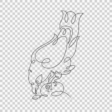 Raven bird logo. One continuous line. Stock Illustration