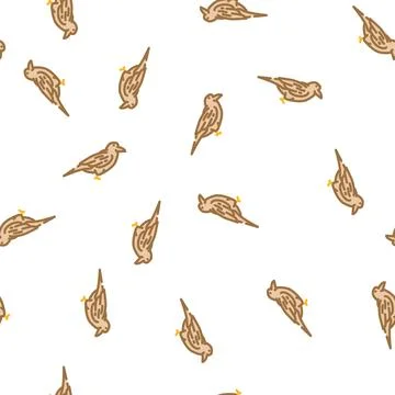 Raven bird vector seamless pattern 스톡 일러스트