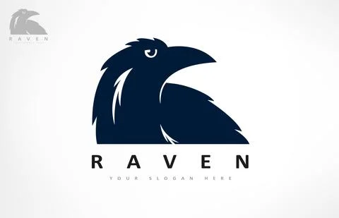 Raven logo vector. Crow bird. Animal design. Stock Illustration