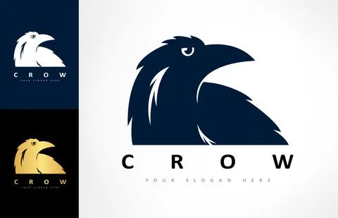 Raven logo vector. Crow bird. Animal design. Stock Illustration