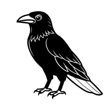 Raven or crow silhouette vector design Stock Illustration